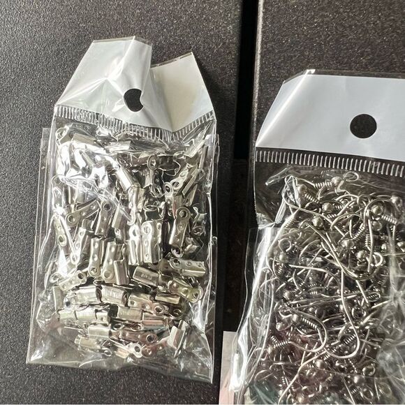 Assorted Silver Tones & Brass Jewelry Supplies bundle of 9 - Picture 3 of 10